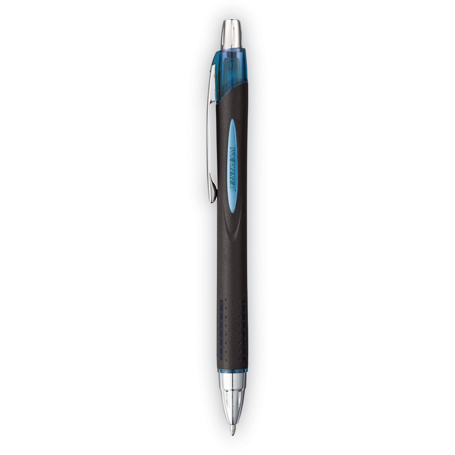 jetstream-retractable-hybrid-gel-pen-1-mm-blue-infused-black-ink-black-blue-silver-barrel_ubc1858845 - 4