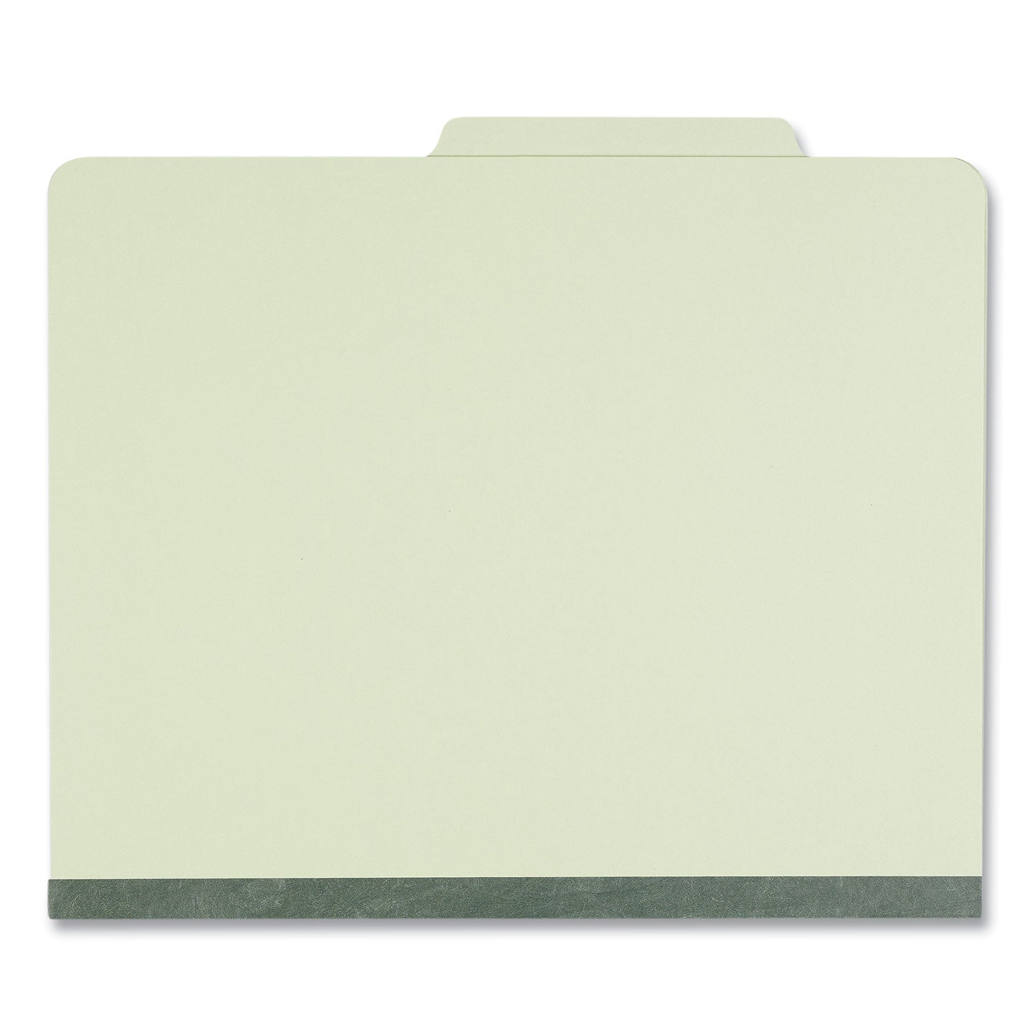 Four-Section Pressboard Classification Folders, 2" Expansion, 1 Divider, 4 Fasteners, Letter Size, Green Exterior, 10/Box - 