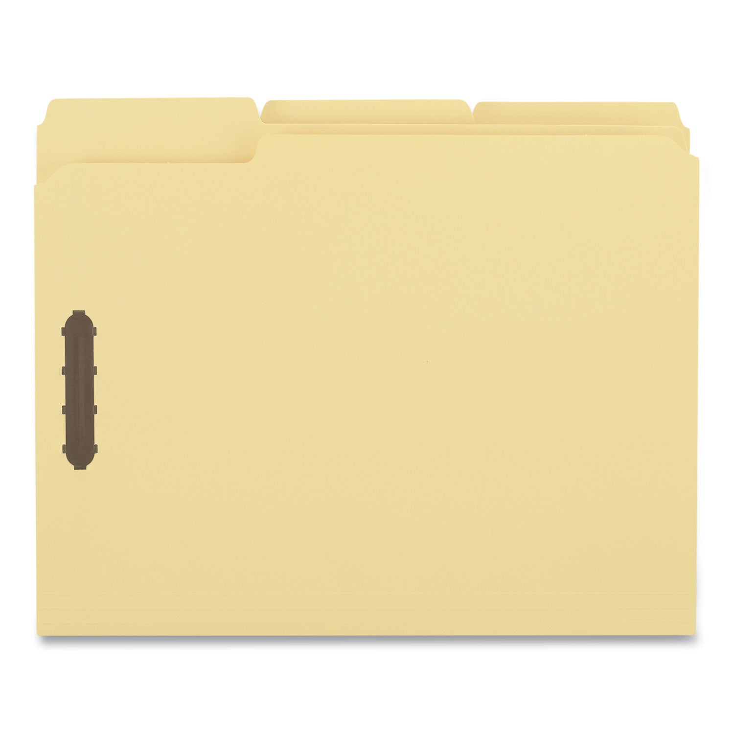 Deluxe Reinforced Top Tab Fastener Folders, 0.75" Expansion, 2 Fasteners, Letter Size, Yellow Exterior, 50/Box - 