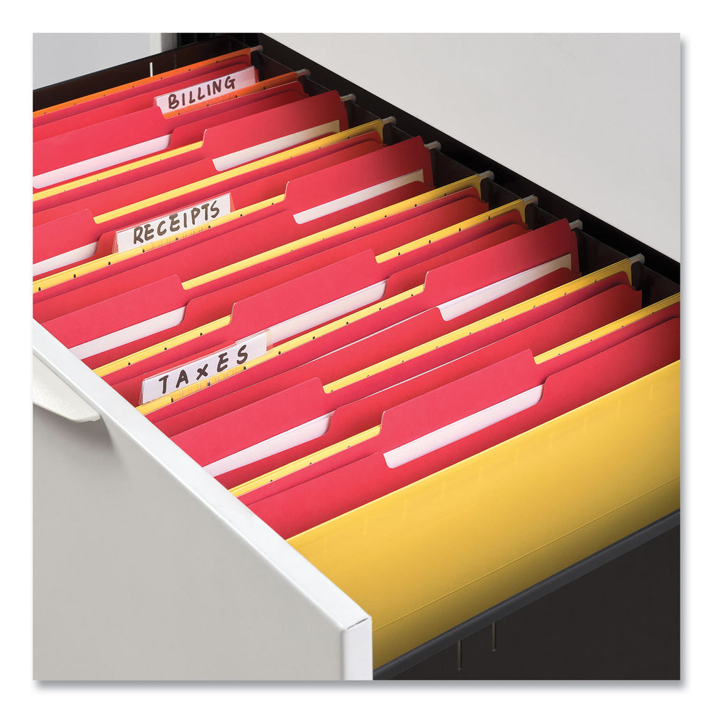 Top Tab File Folders, 1/3-Cut Tabs: Assorted, Legal Size, 0.75" Expansion, Manila, 100/Box - 