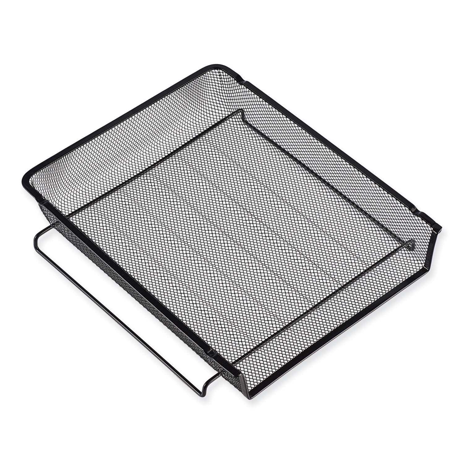 Deluxe Mesh Stacking Side Load Tray, 1 Section, Legal Size Files, 17" x 10.88" x 2.5", Black - 