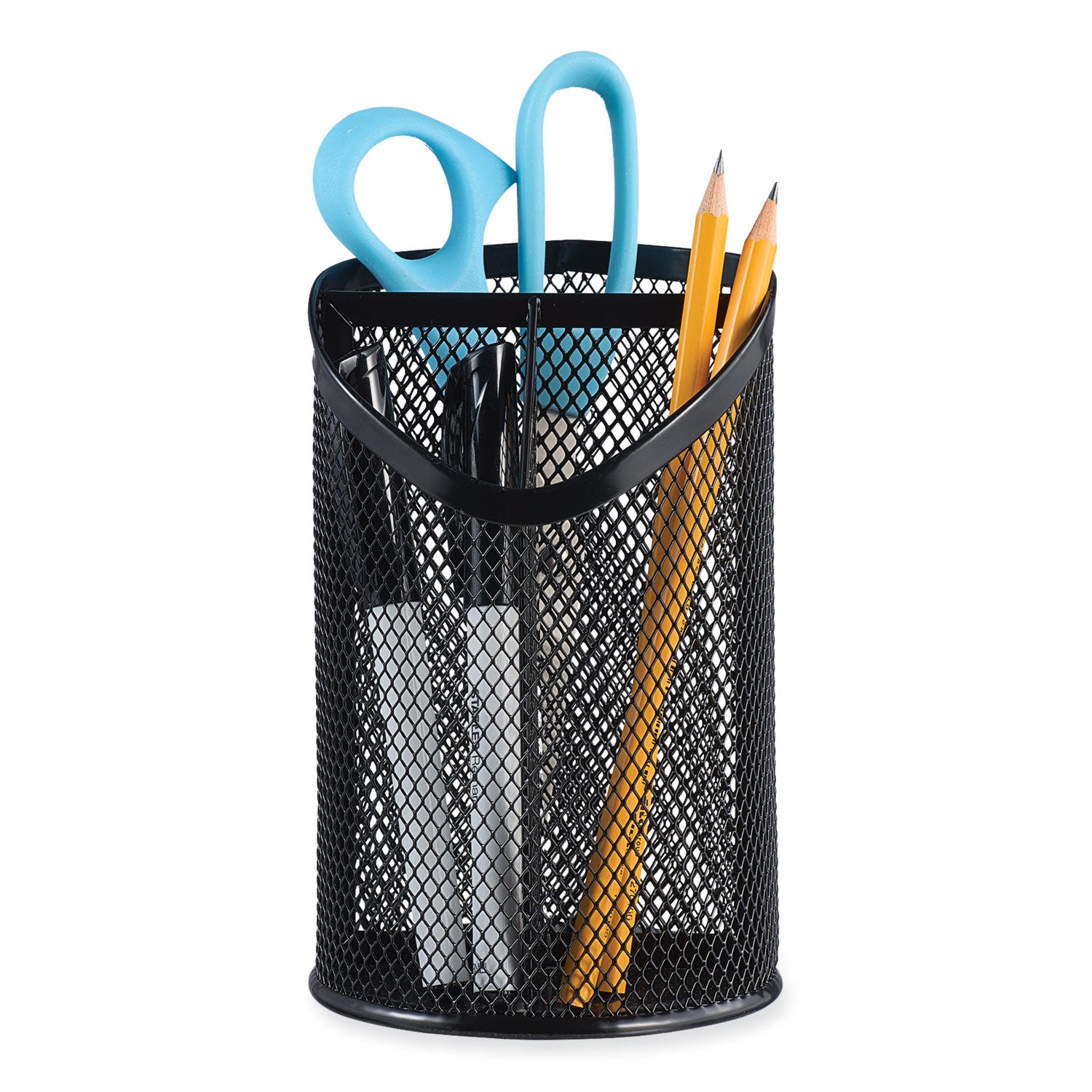 metal-mesh-3-compartment-pencil-cup-413-diameter-x-6h-black_unv20019 - 3