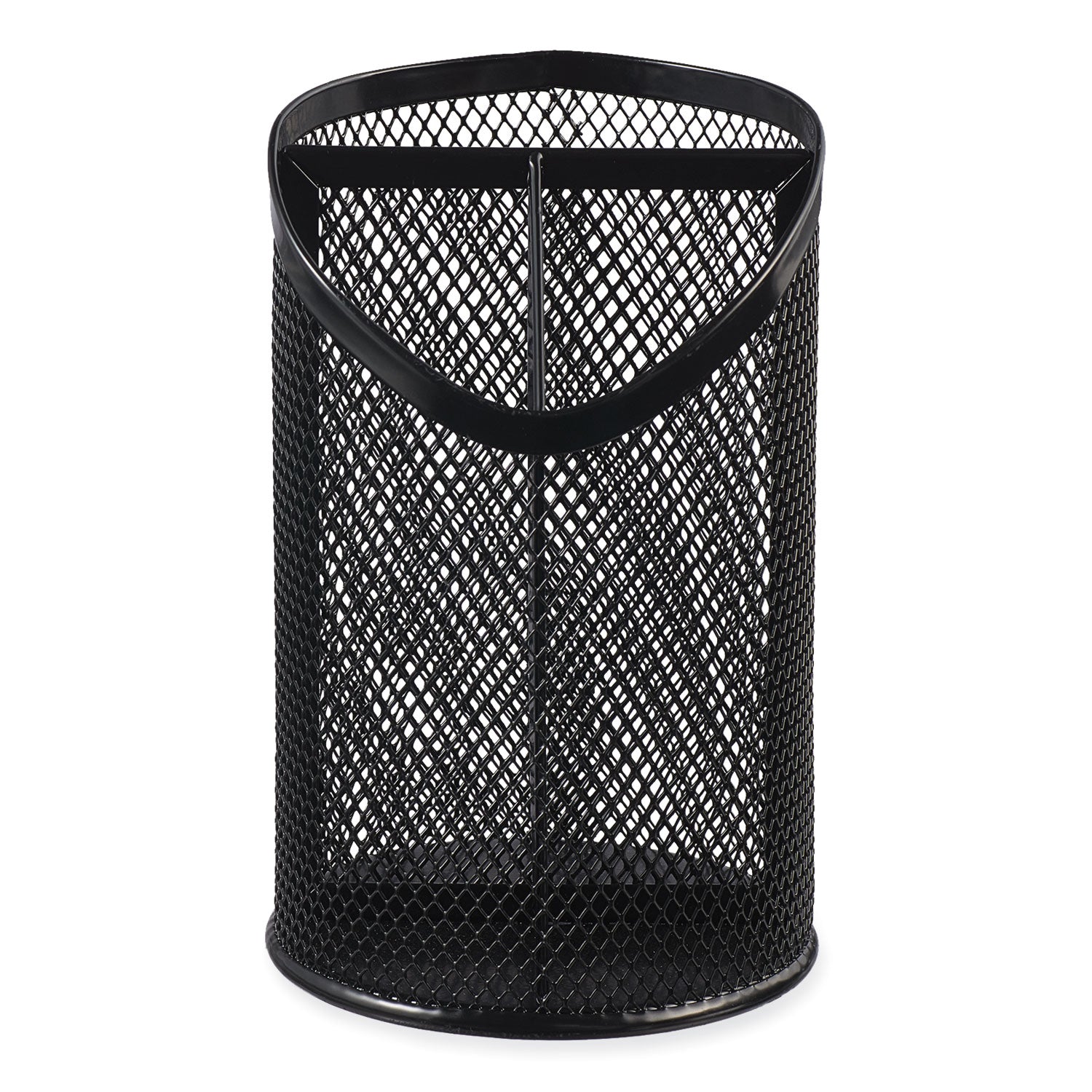 metal-mesh-3-compartment-pencil-cup-413-diameter-x-6h-black_unv20019 - 1