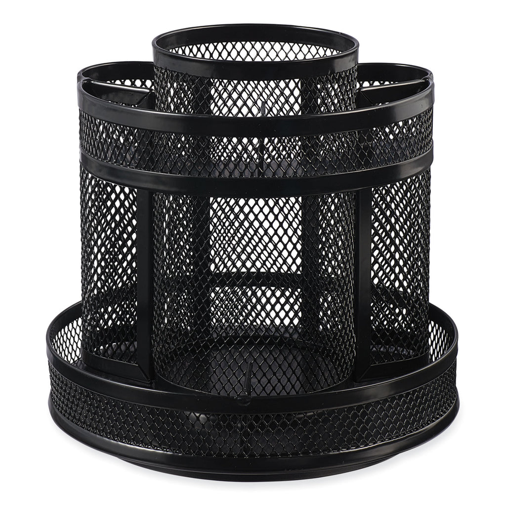 metal-mesh-rotating-desktop-organizer-8-compartments-metal-mesh-65-diameter-x-613h-black_unv20022 - 1