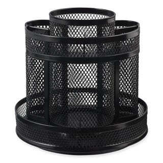 metal-mesh-rotating-desktop-organizer-8-compartments-metal-mesh-65-diameter-x-613h-black_unv20022 - 1