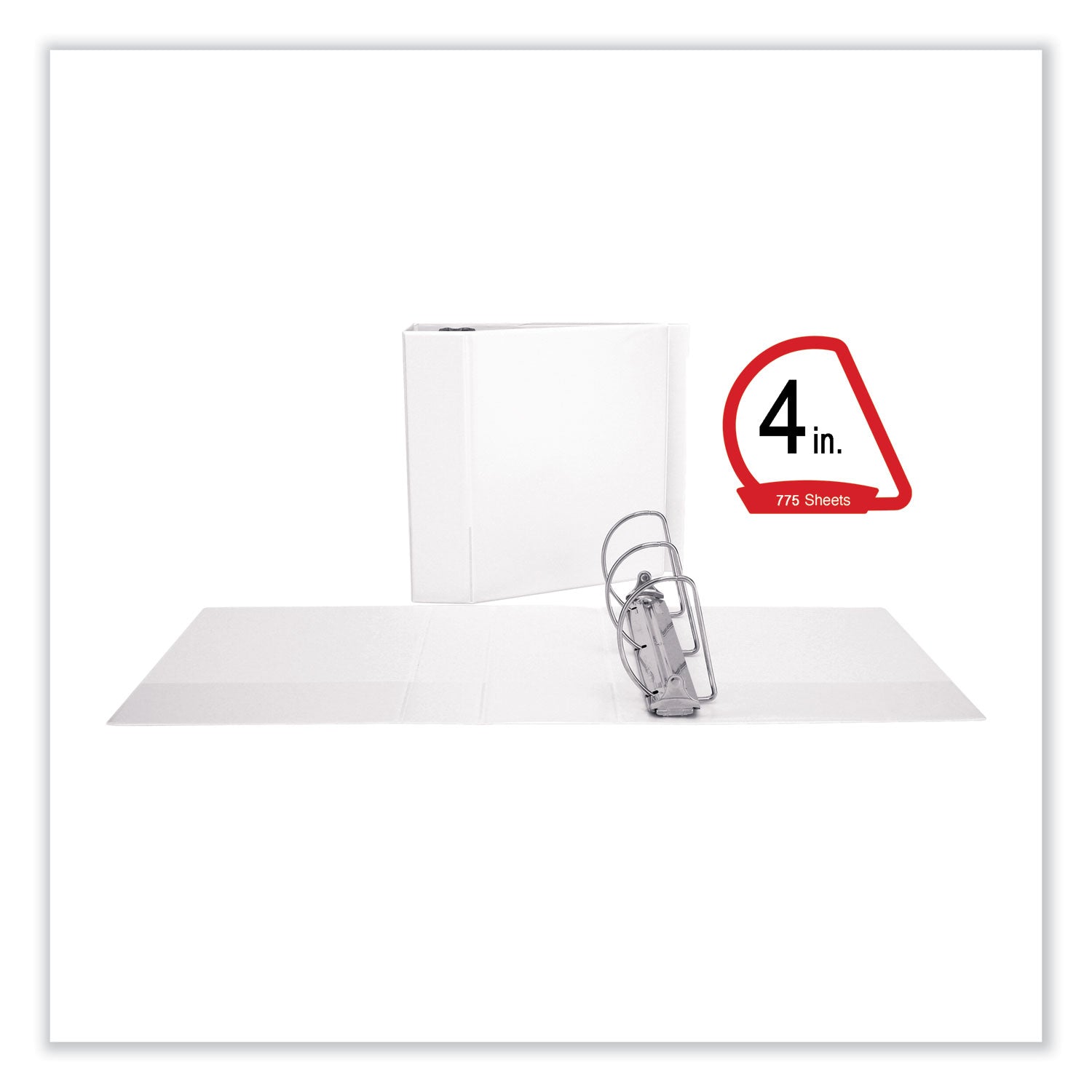 Slant D-Ring View Binder, 3 Rings, 4" Capacity, 11 x 8.5, White - 