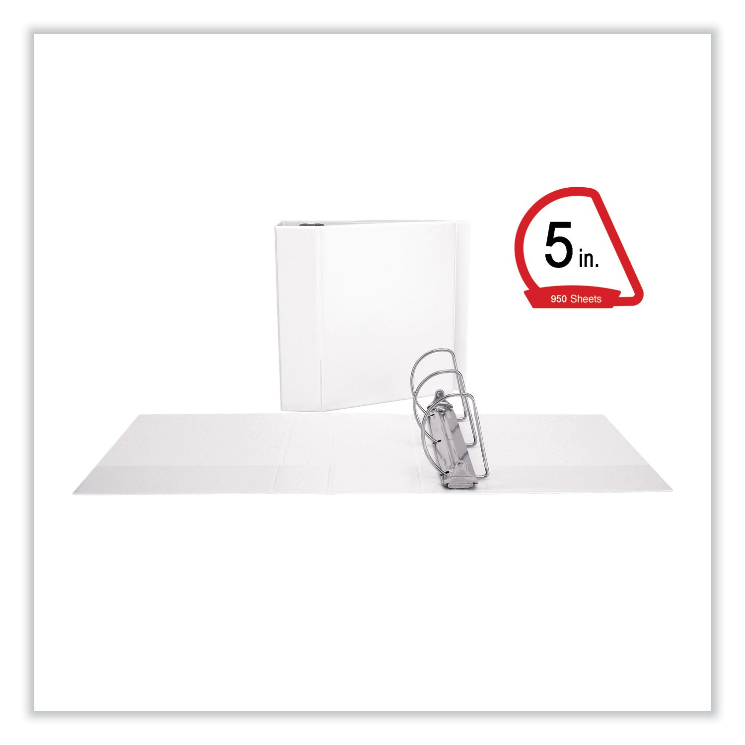 Slant D-Ring View Binder, 3 Rings, 5" Capacity, 11 x 8.5, White - 