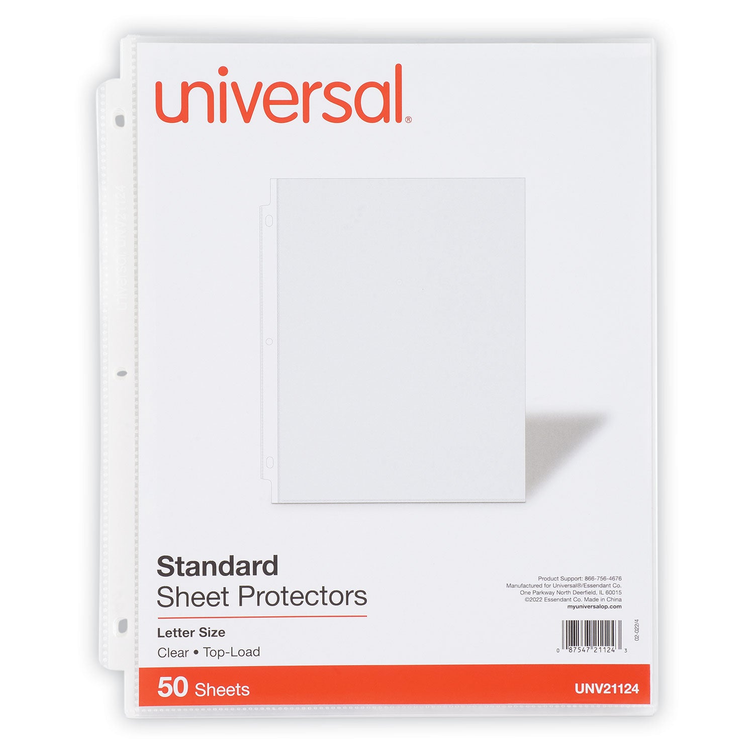 Top-Load Poly Sheet Protectors, Standard Gauge, Letter, Clear, 50/Pack - 