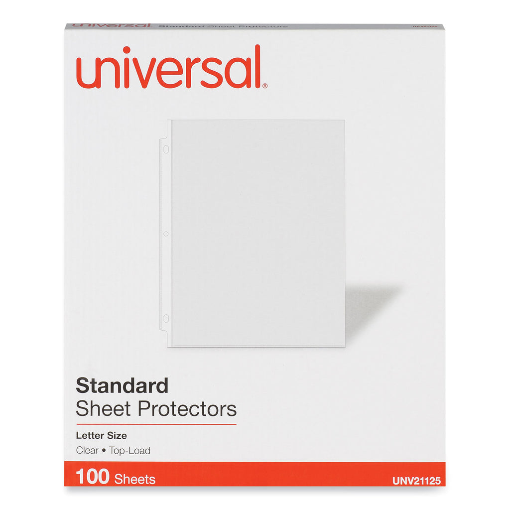 Top-Load Poly Sheet Protectors, Standard, Letter, Clear, 100/Box - 