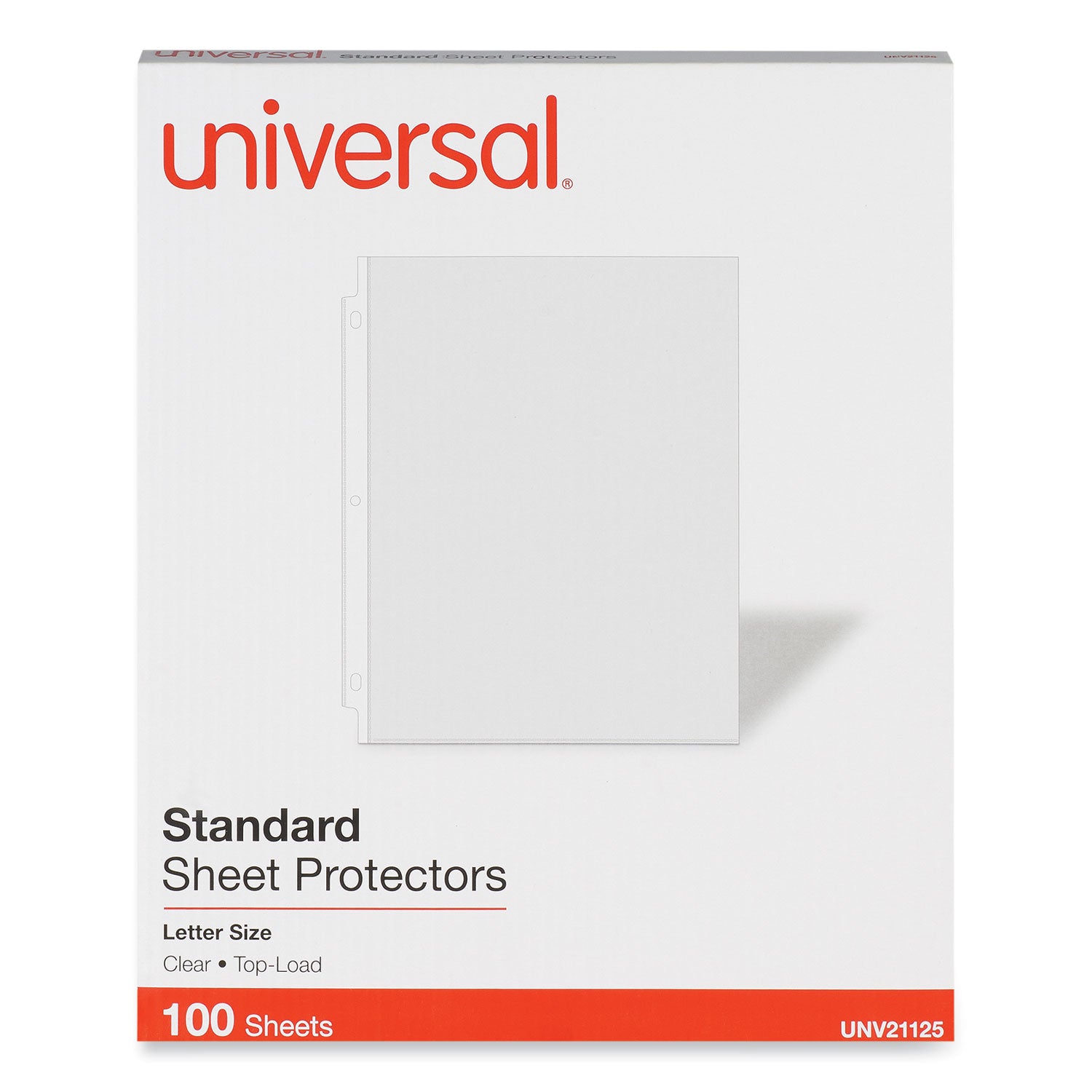 Top-Load Poly Sheet Protectors, Standard, Letter, Clear, 100/Box - 