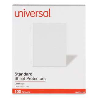 Top-Load Poly Sheet Protectors, Standard, Letter, Clear, 100/Box - 