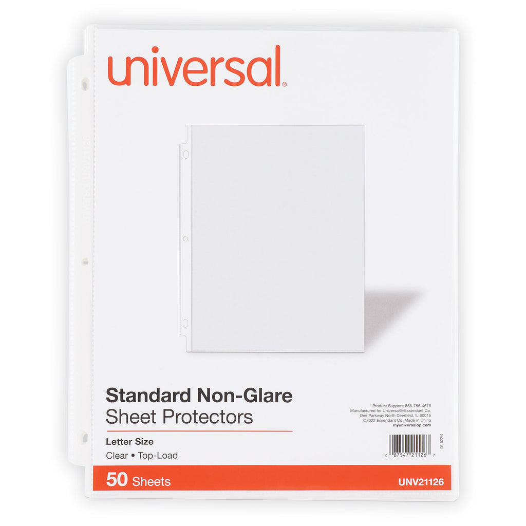 Top-Load Poly Sheet Protectors, Std Gauge, Nonglare, Clear, 50/Pack - 