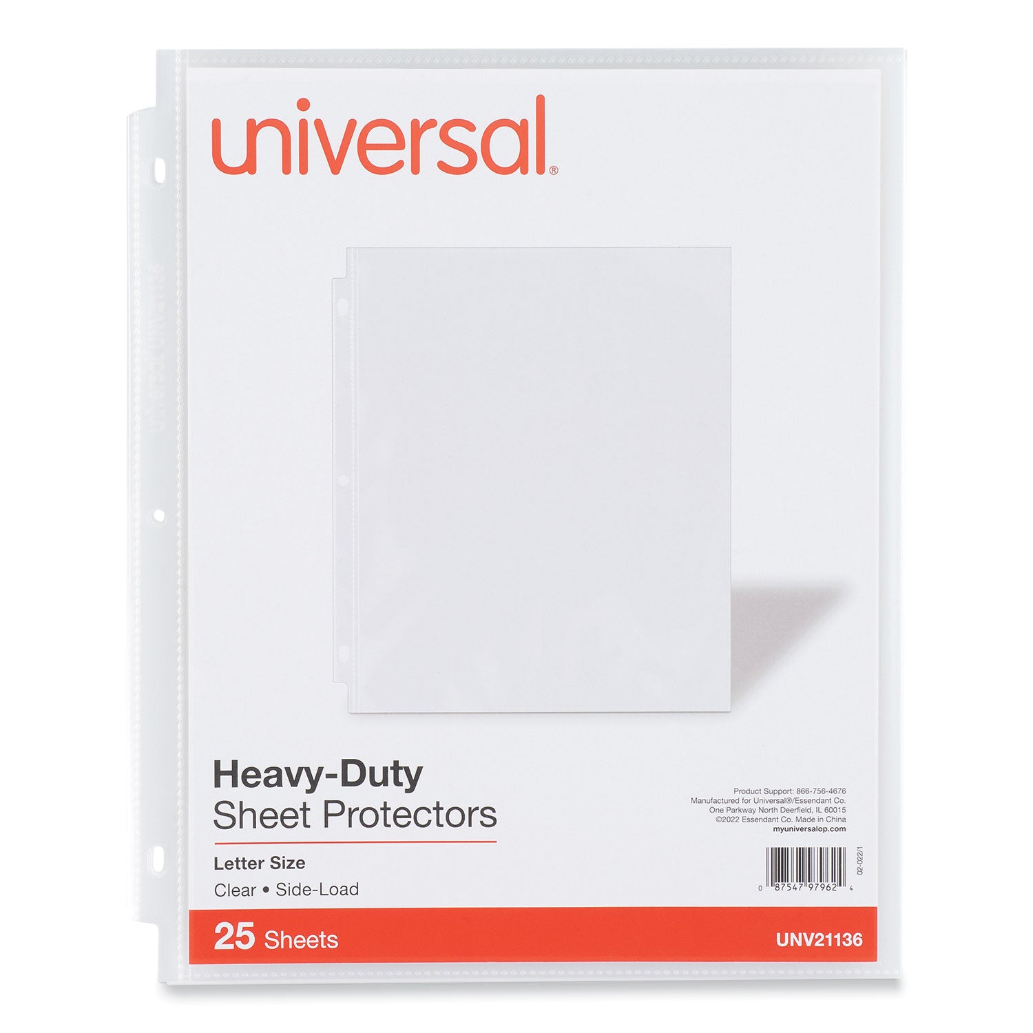 side-load-poly-sheet-protectors-heavy-gauge-letter-size-clear-25-pack_unv21136 - 1