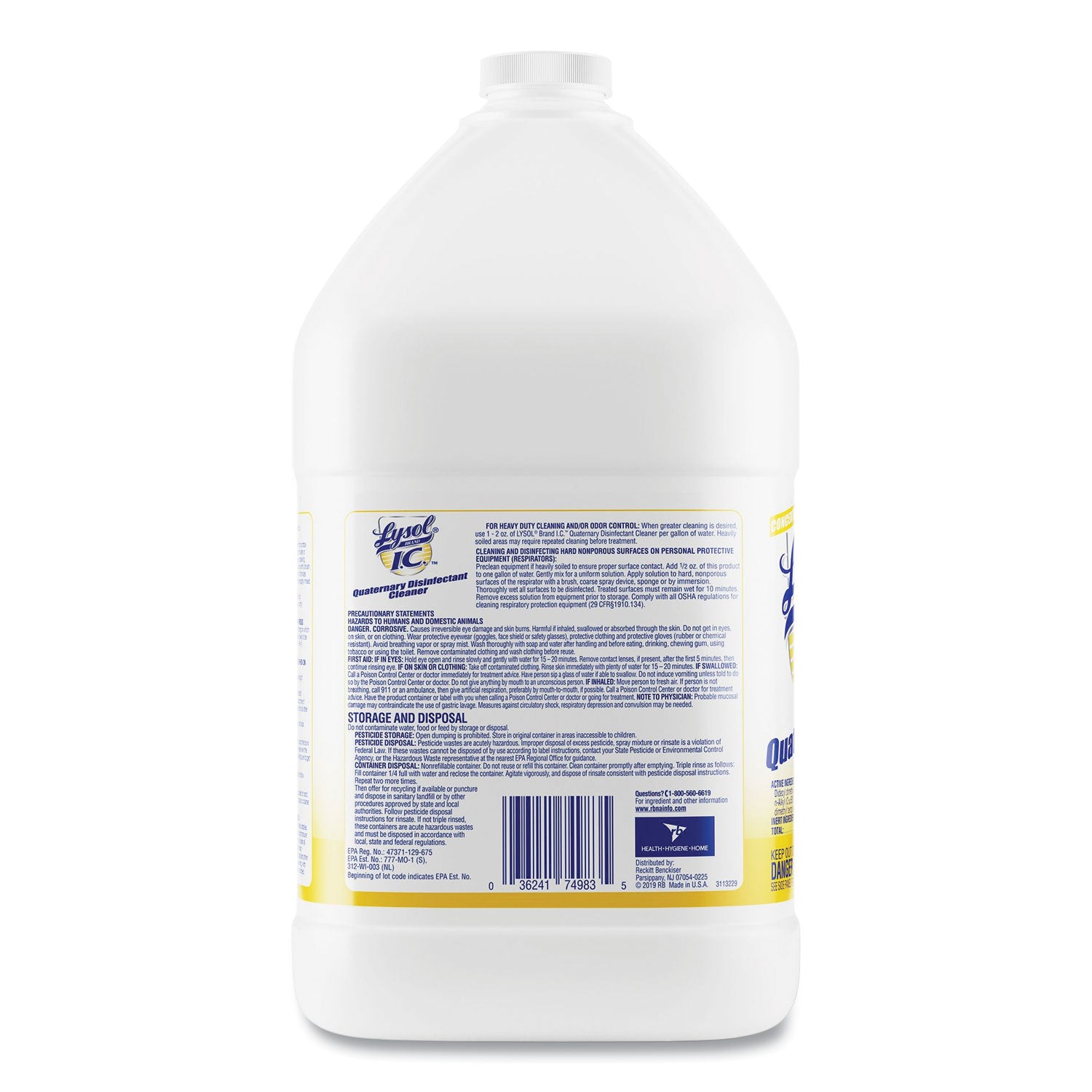 Quaternary Disinfectant Cleaner, 1gal Bottle, 4/Carton - 