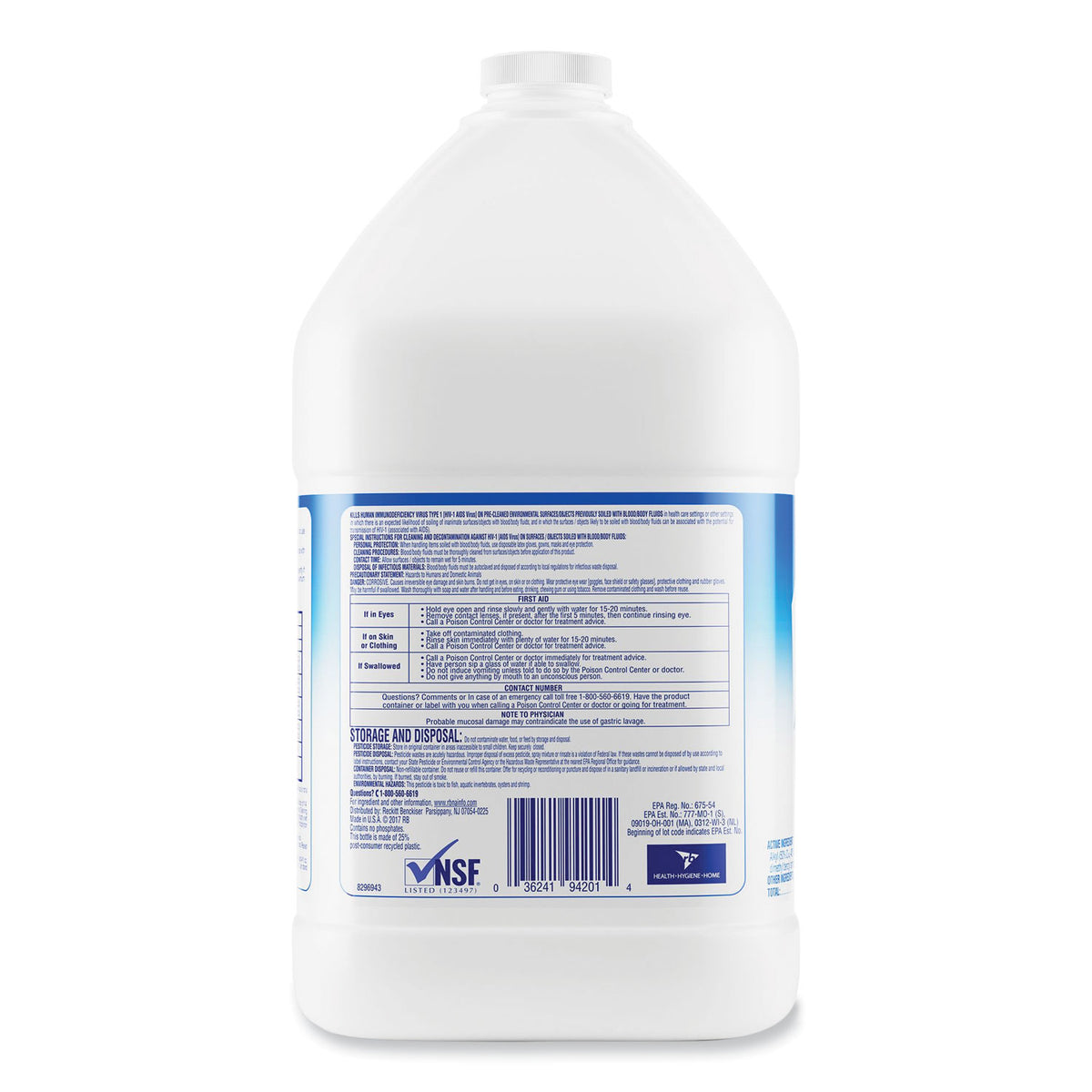 Disinfectant Heavy-Duty Bathroom Cleaner Concentrate, 1 gal Bottle, 4/Carton