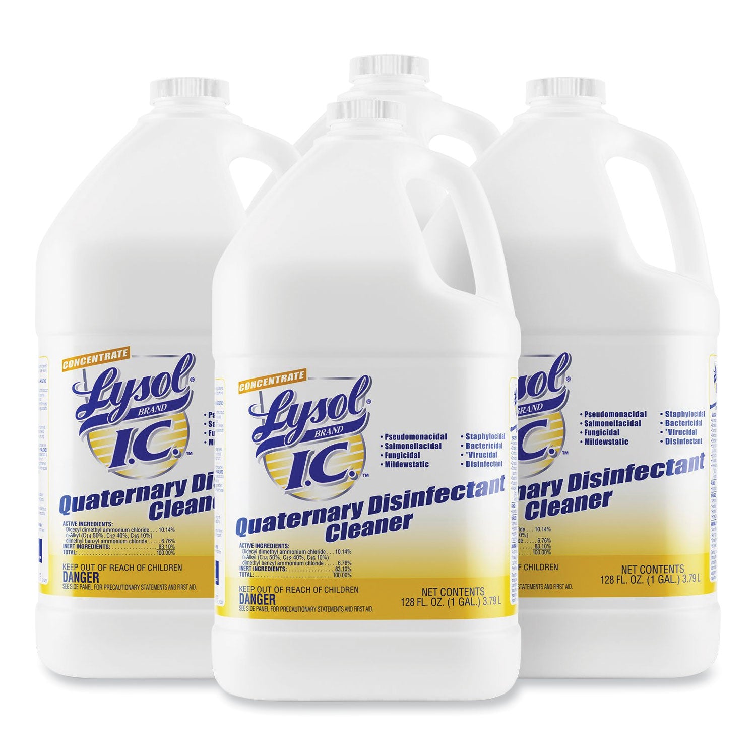 Quaternary Disinfectant Cleaner, 1gal Bottle, 4/Carton - 