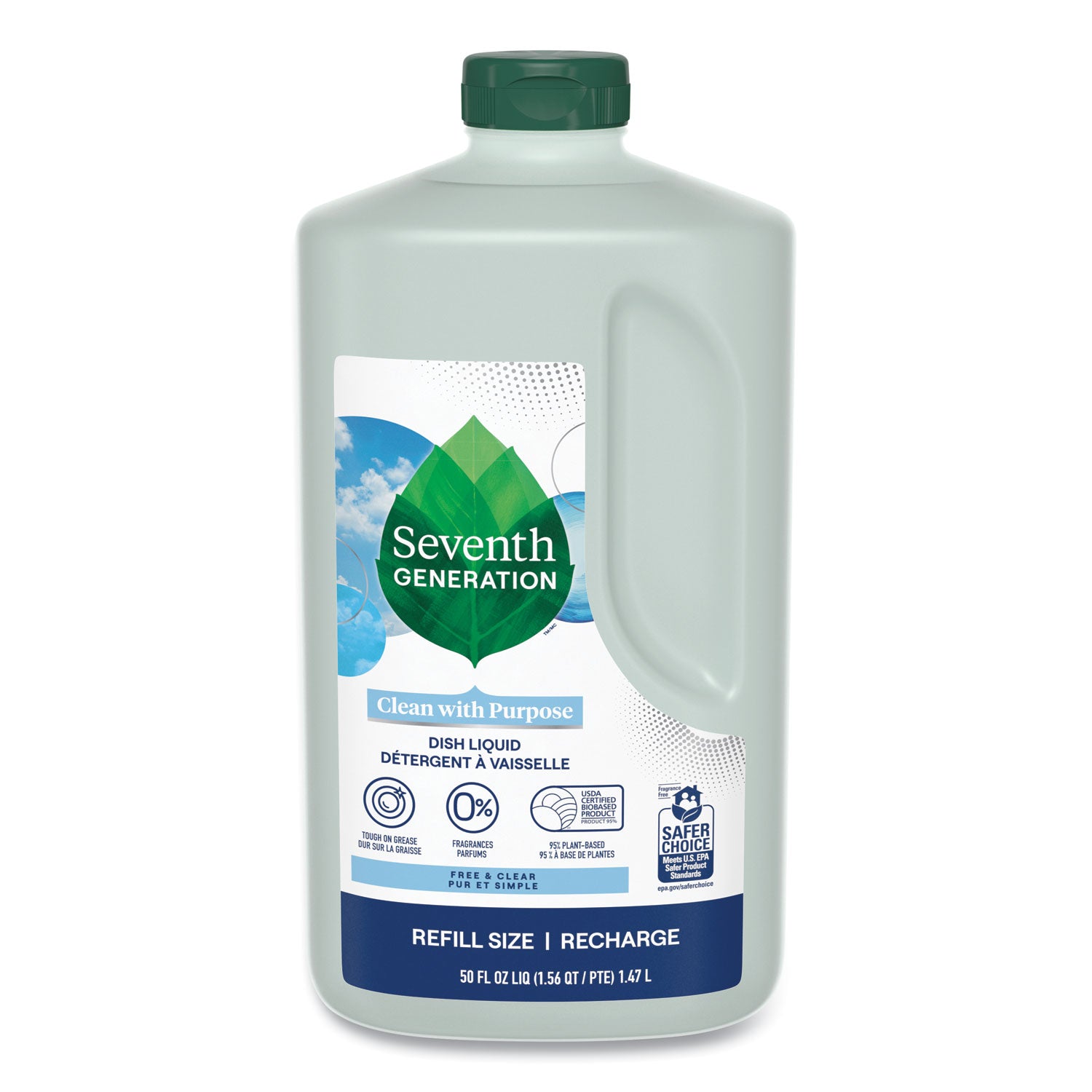 natural-dishwashing-liquid-free-and-clear-50-oz-bottle-3-carton_sev22724ct - 1