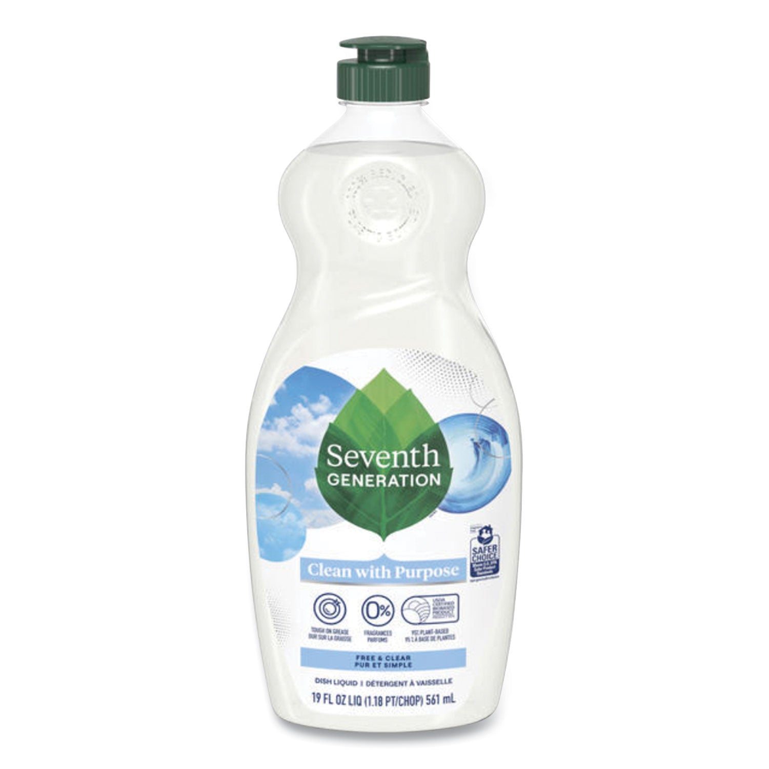 natural-dishwashing-liquid-free-and-clear-19-oz-bottle-6-carton_sev44986ct - 1
