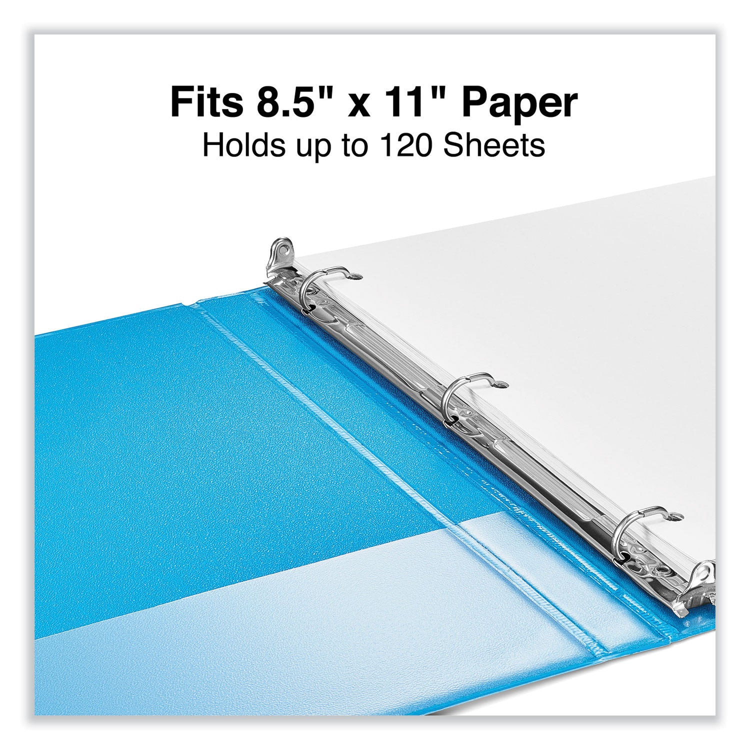 Slant D-Ring View Binder, 3 Rings, 0.5" Capacity, 11 x 8.5, Light Blue - 