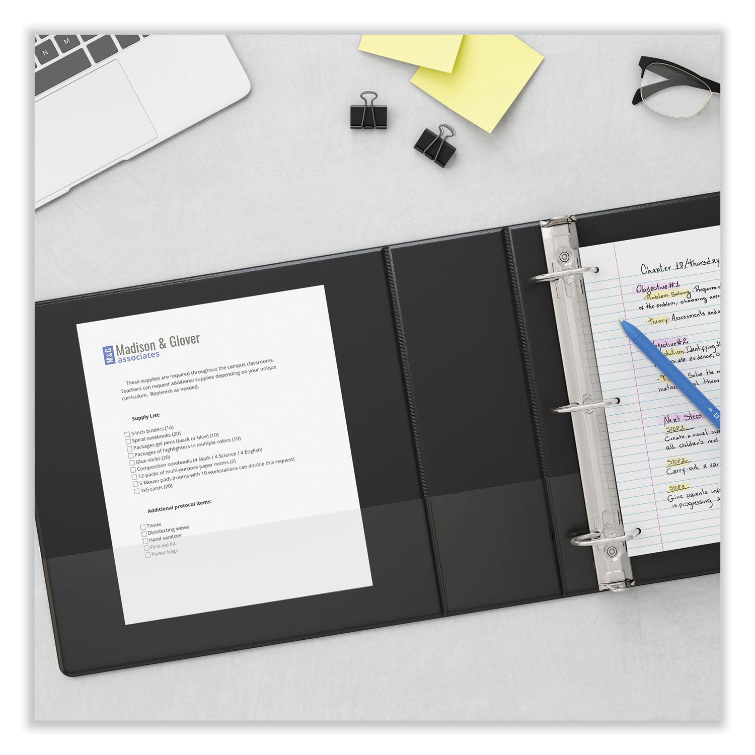 Slant D-Ring View Binder, 3 Rings, 1" Capacity, 11 x 8.5, Black, 12/Carton