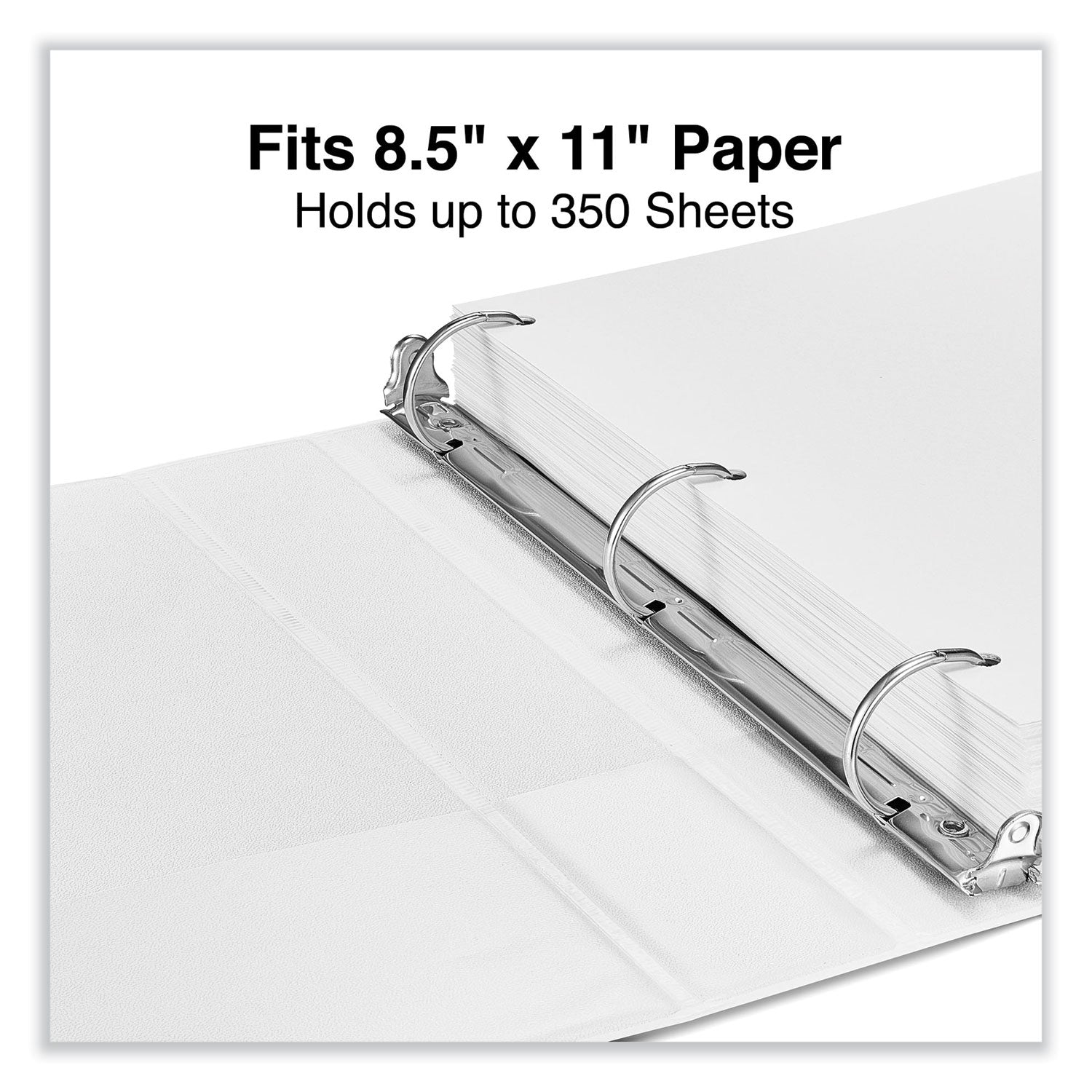 Slant D-Ring View Binder, 3 Rings, 1.5" Capacity, 11 x 8.5, White - 