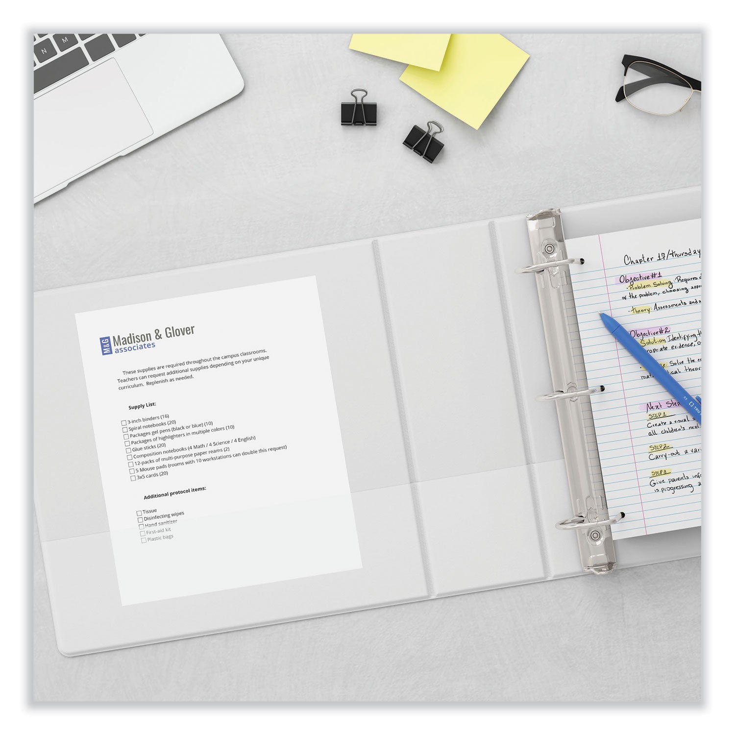 Slant D-Ring View Binder, 3 Rings, 2" Capacity, 11 x 8.5, White - 