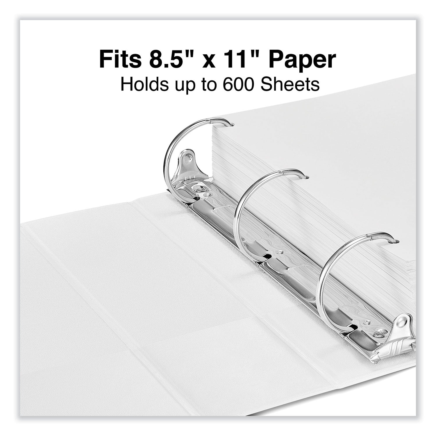 Slant D-Ring View Binder, 3 Rings, 3" Capacity, 11 x 8.5, White - 