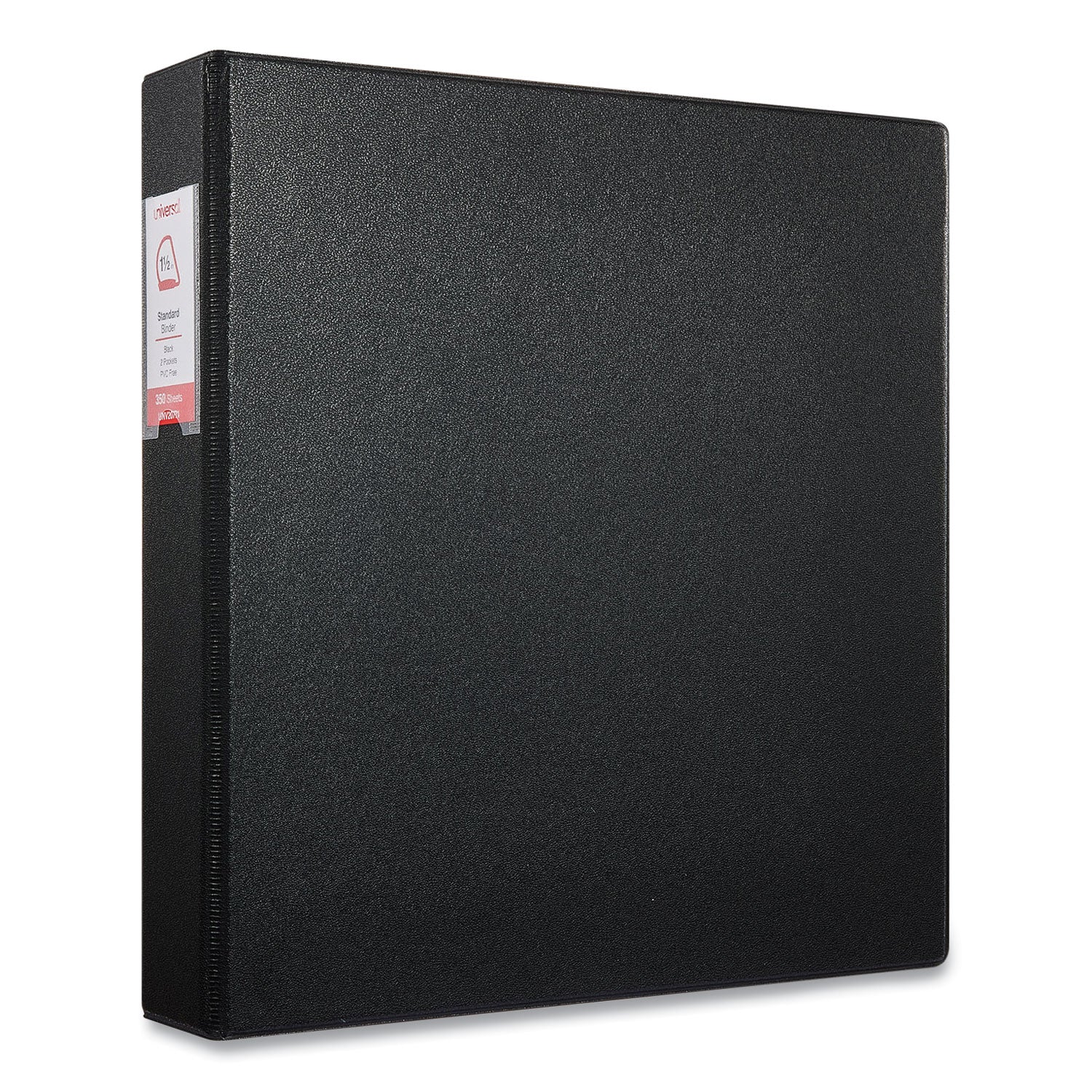 Deluxe Non-View D-Ring Binder with Label Holder, 3 Rings, 1.5" Capacity, 11 x 8.5, Black - 