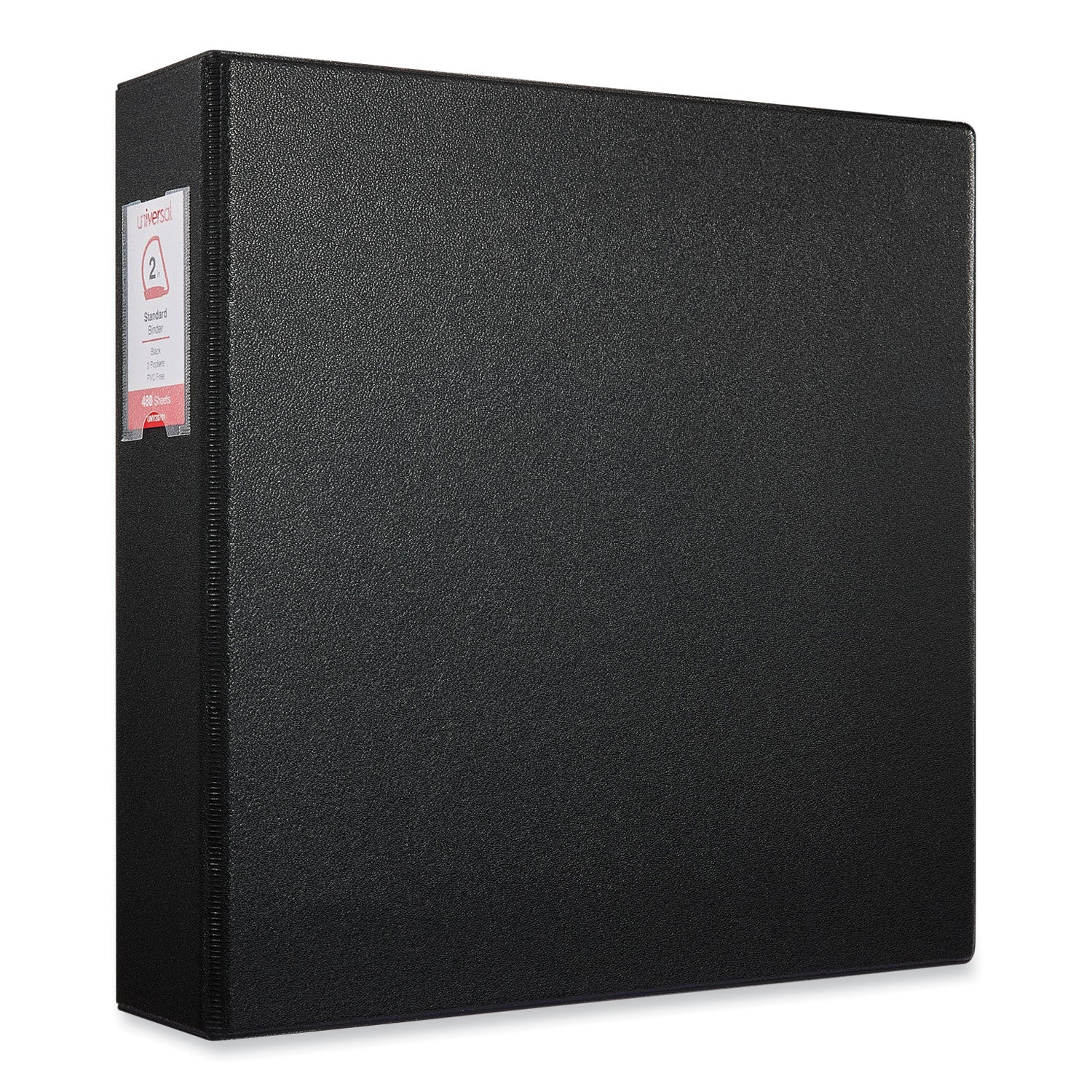 Deluxe Non-View D-Ring Binder with Label Holder, 3 Rings, 2" Capacity, 11 x 8.5, Black - 