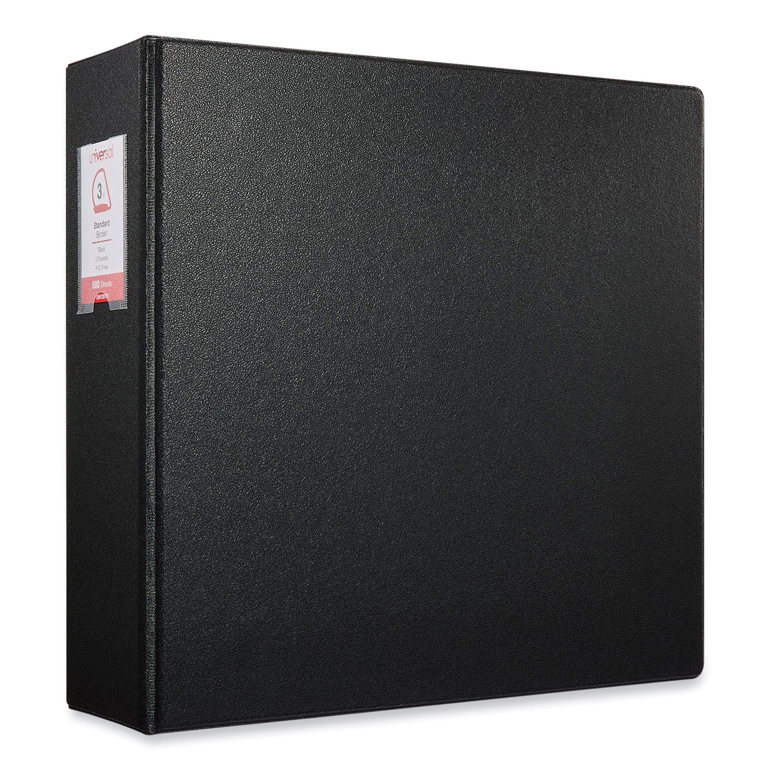 Deluxe Non-View D-Ring Binder with Label Holder, 3 Rings, 3" Capacity, 11 x 8.5, Black - 