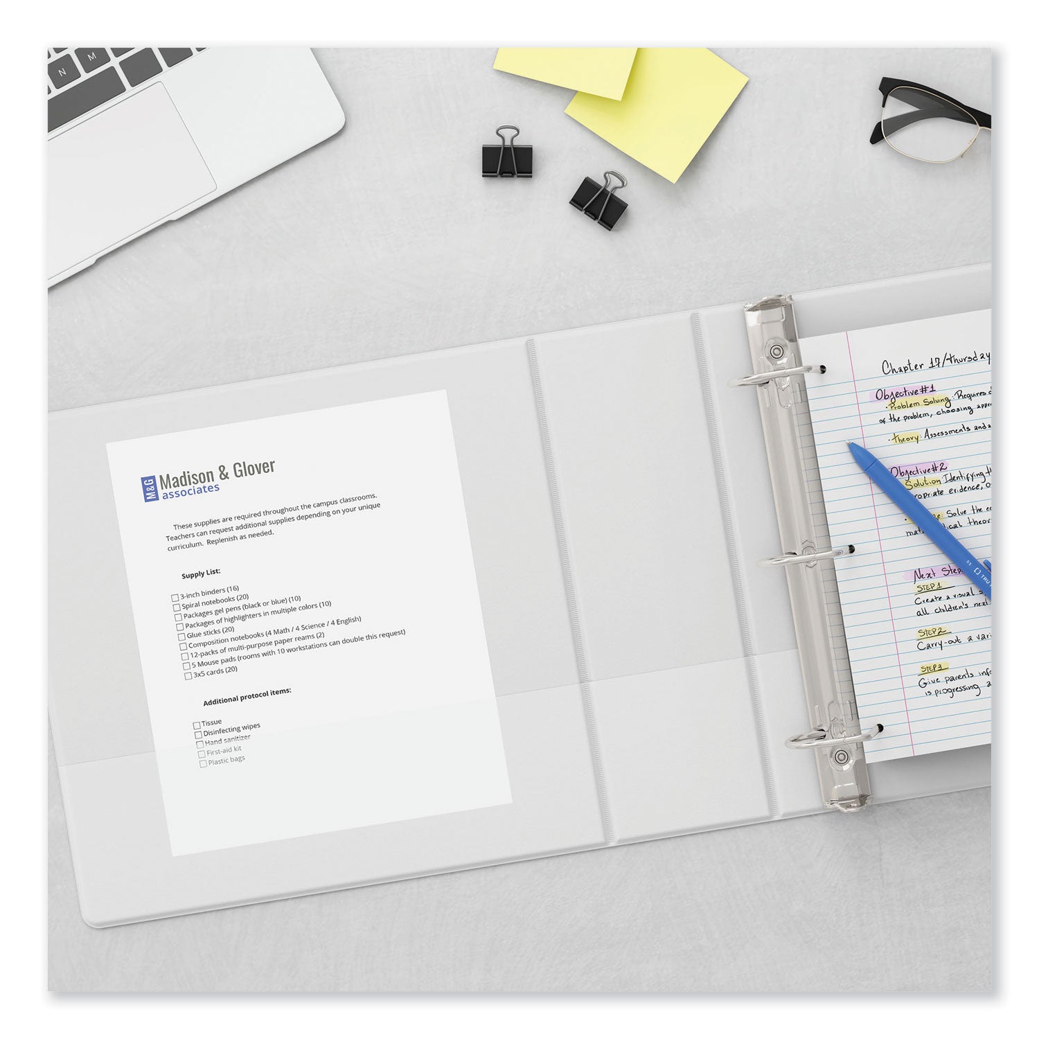 Slant D-Ring View Binder, 3 Rings, 4" Capacity, 11 x 8.5, White - 