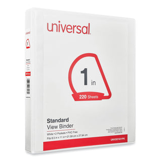 Slant D-Ring View Binder, 3 Rings, 1" Capacity, 11 x 8.5, White, 12/Carton
