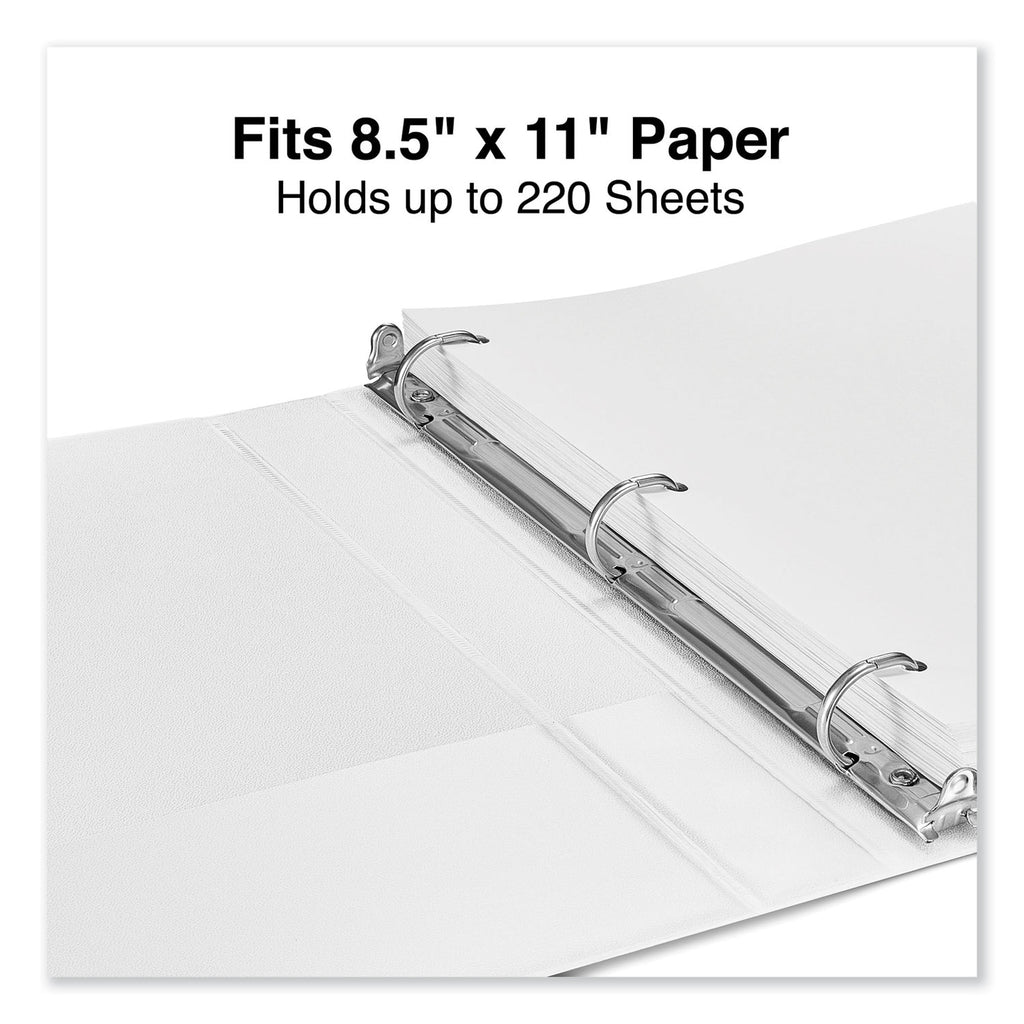 Slant D-Ring View Binder, 3 Rings, 1" Capacity, 11 x 8.5, White, 12/Carton