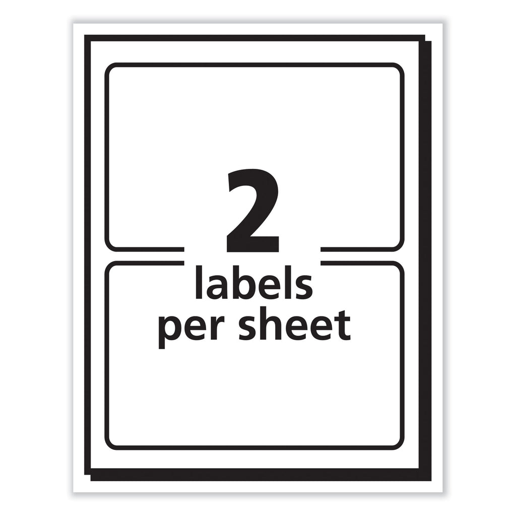 Printable Adhesive Name Badges, 3.38 x 2.33, Blue "Hello", 100/Pack