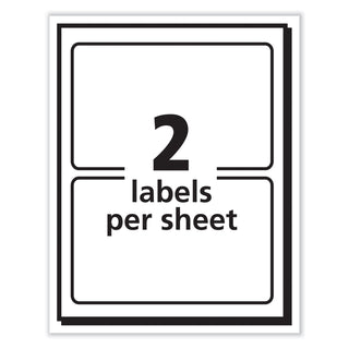 Printable Adhesive Name Badges, 3.38 x 2.33, Blue "Hello", 100/Pack