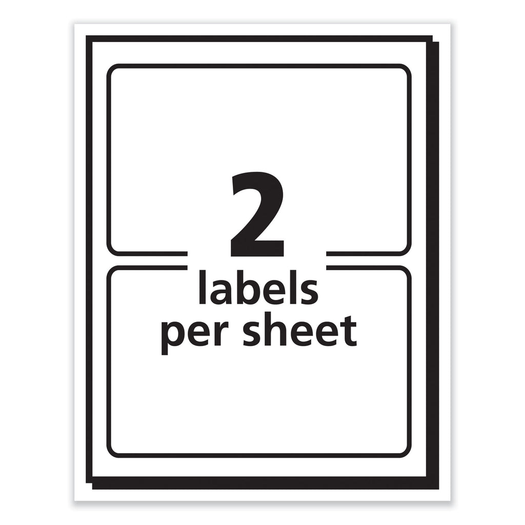 Printable Adhesive Name Badges, 3.38 x 2.33, Red Border, 100/Pack