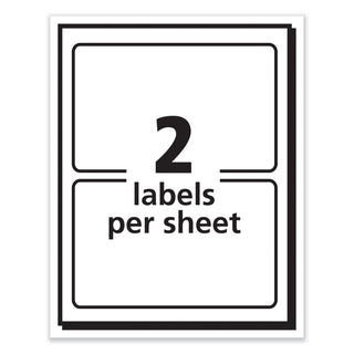 Printable Adhesive Name Badges, 3.38 x 2.33, Red Border, 100/Pack
