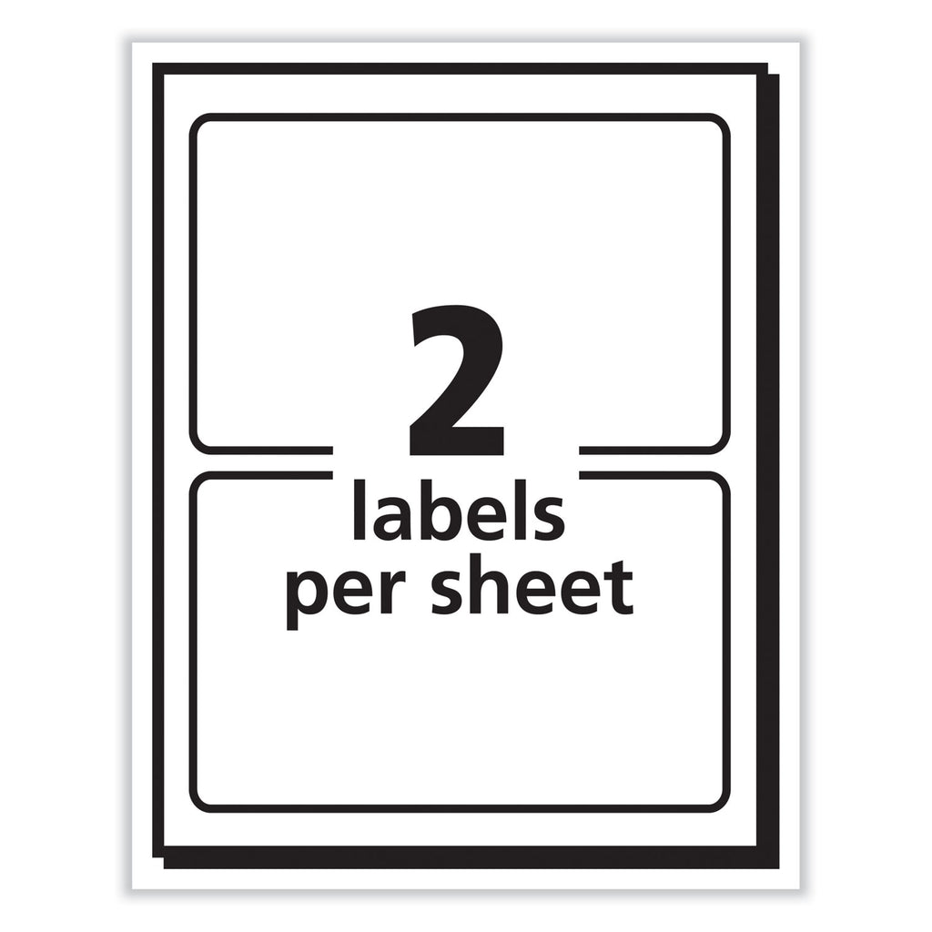 Printable Adhesive Name Badges, 3.38 x 2.33, Gold Border, 100/Pack