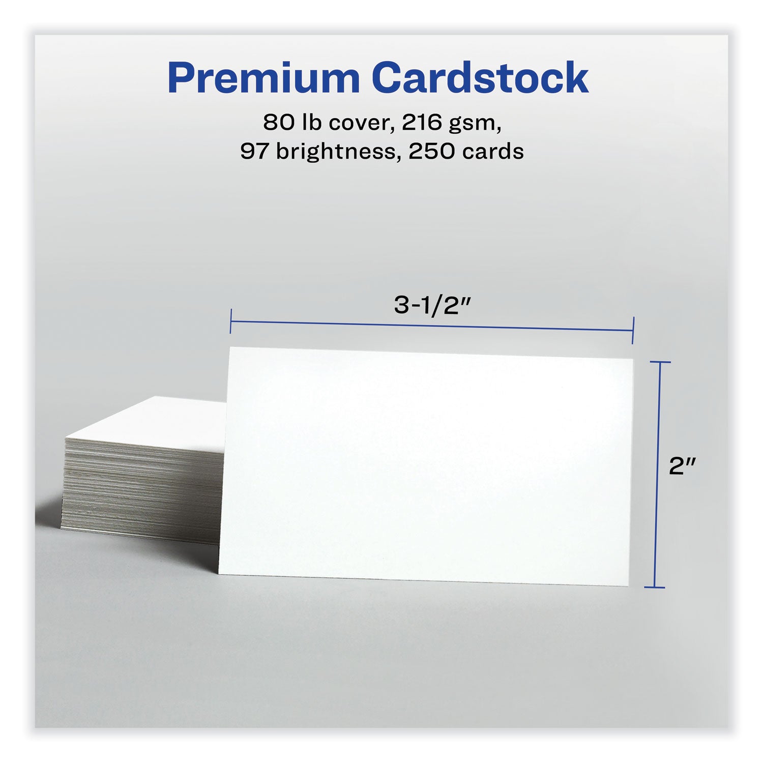 Printable Microperforated Business Cards w/Sure Feed Technology, Laser, 2 x 3.5, White, 250 Cards, 10/Sheet, 25 Sheets/Pack - 