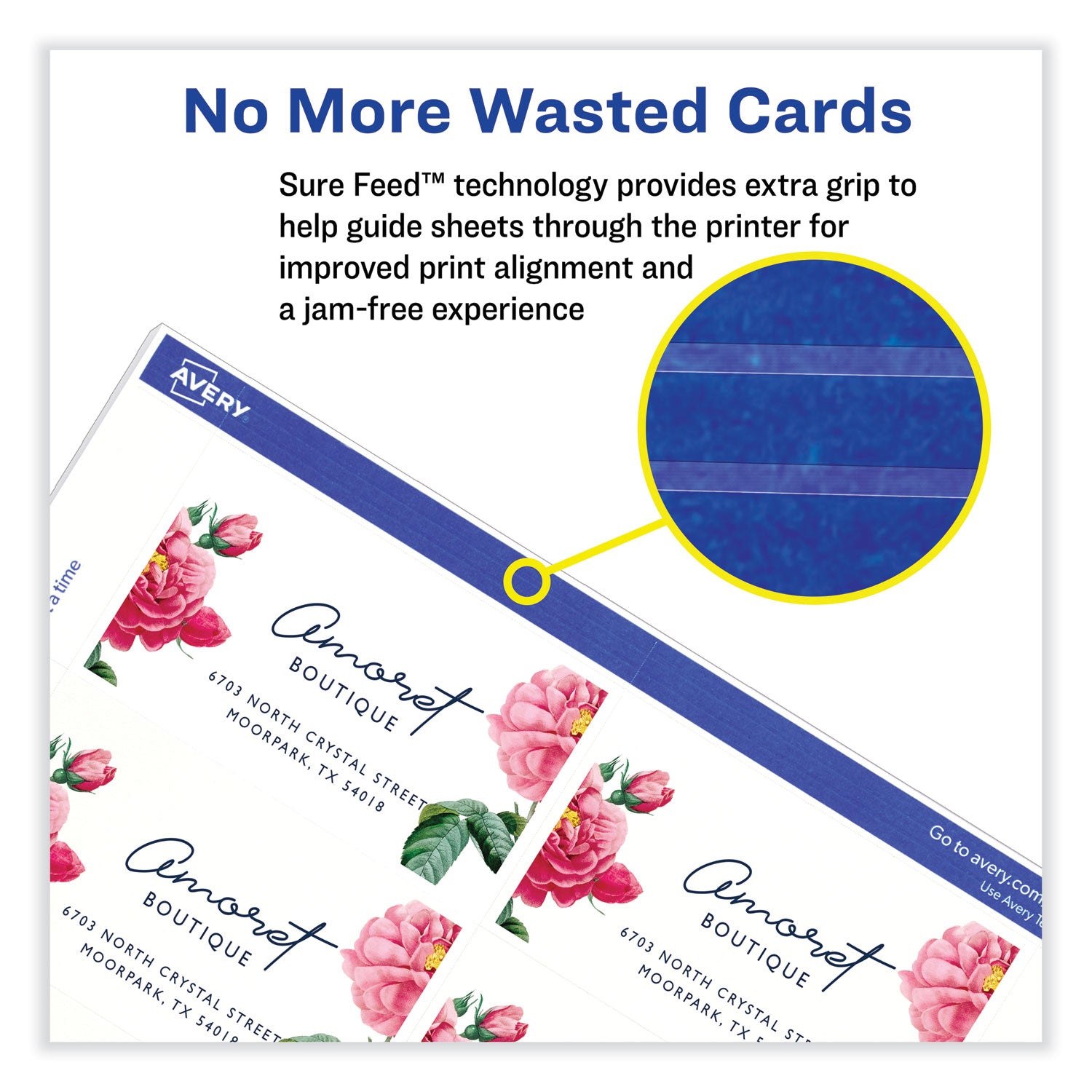 Printable Microperforated Business Cards w/Sure Feed Technology, Laser, 2 x 3.5, Ivory, 250 Cards, 10/Sheet, 25 Sheets/Pack