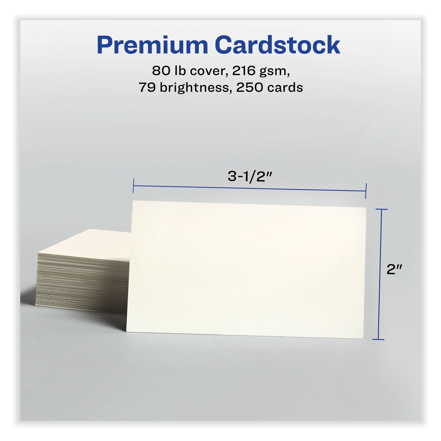 Printable Microperforated Business Cards w/Sure Feed Technology, Laser, 2 x 3.5, Ivory, 250 Cards, 10/Sheet, 25 Sheets/Pack - 