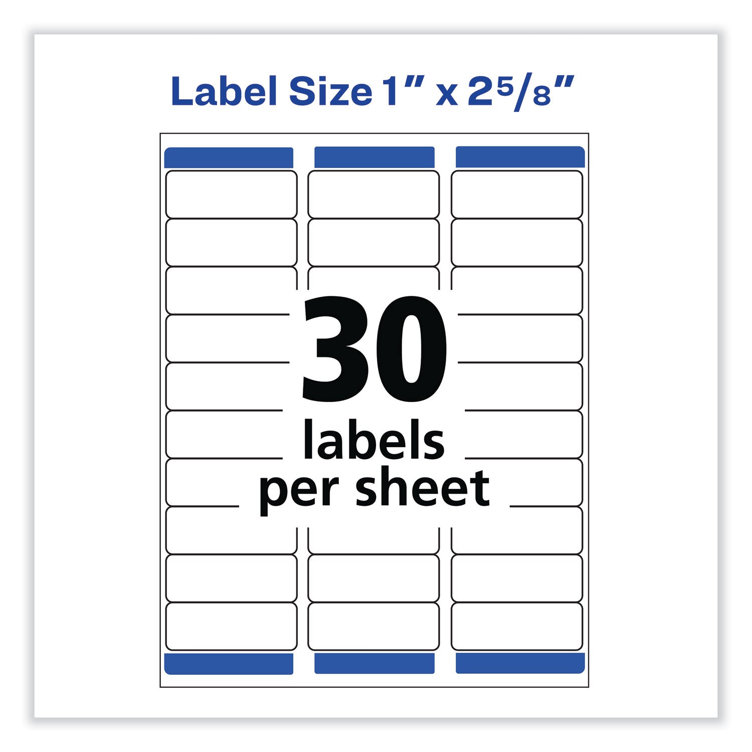 Removable Multi-Use Labels, Inkjet/Laser Printers, 1 x 2.63, White, 30/Sheet, 25 Sheets/Pack