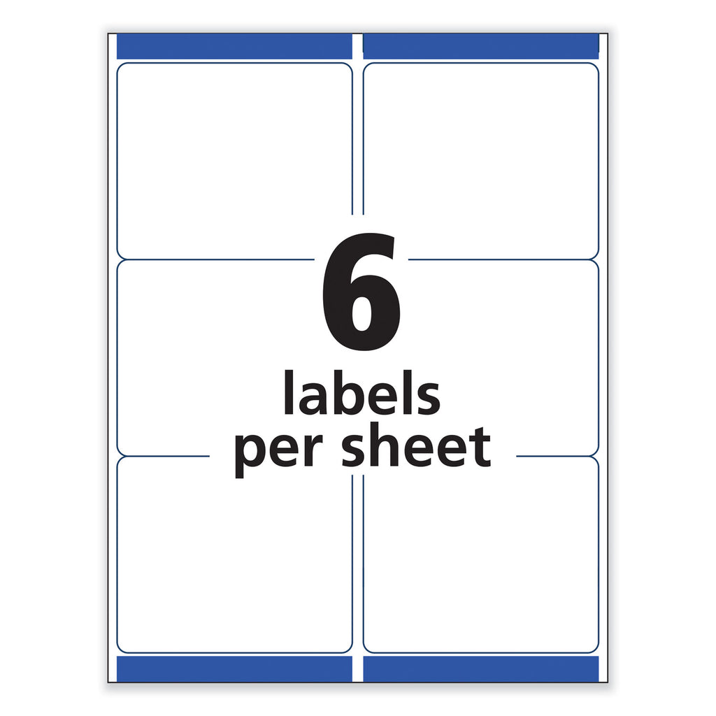 Removable Multi-Use Labels, Inkjet/Laser Printers, 3.33 x 4, White, 6/Sheet, 25 Sheets/Pack