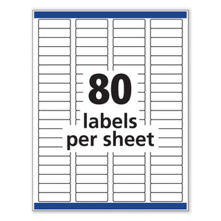 Removable Multi-Use Labels, Inkjet/Laser Printers, 0.5 x 1.75, White, 80/Sheet, 25 Sheets/Pack