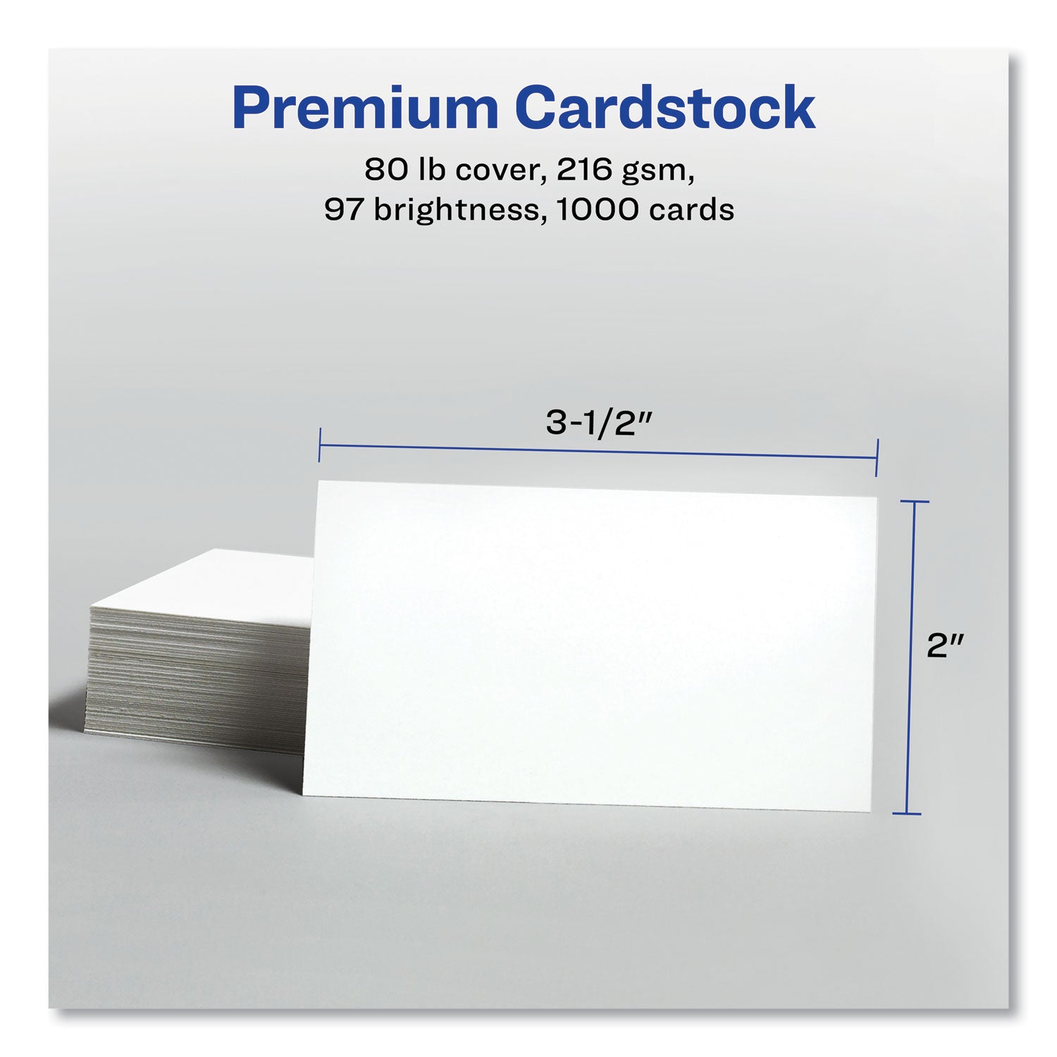 Printable Microperforated Business Cards w/Sure Feed Technology, Inkjet, 2 x 3.5, White, 1,000 Cards, 10/Sheet, 100 Sheets/Bx - 