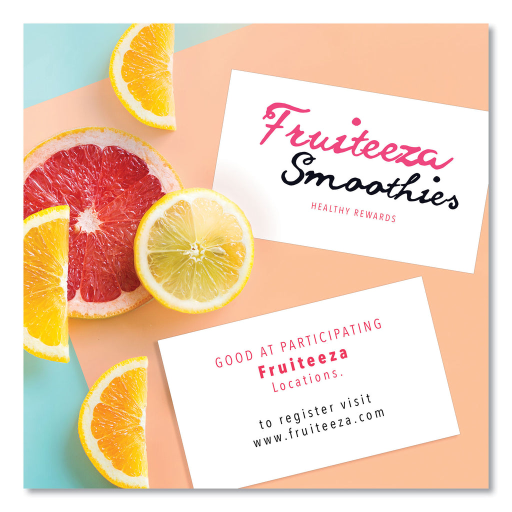 Printable Microperforated Business Cards w/Sure Feed Technology, Inkjet, 2 x 3.5, White, 1,000 Cards, 10/Sheet, 100 Sheets/Bx