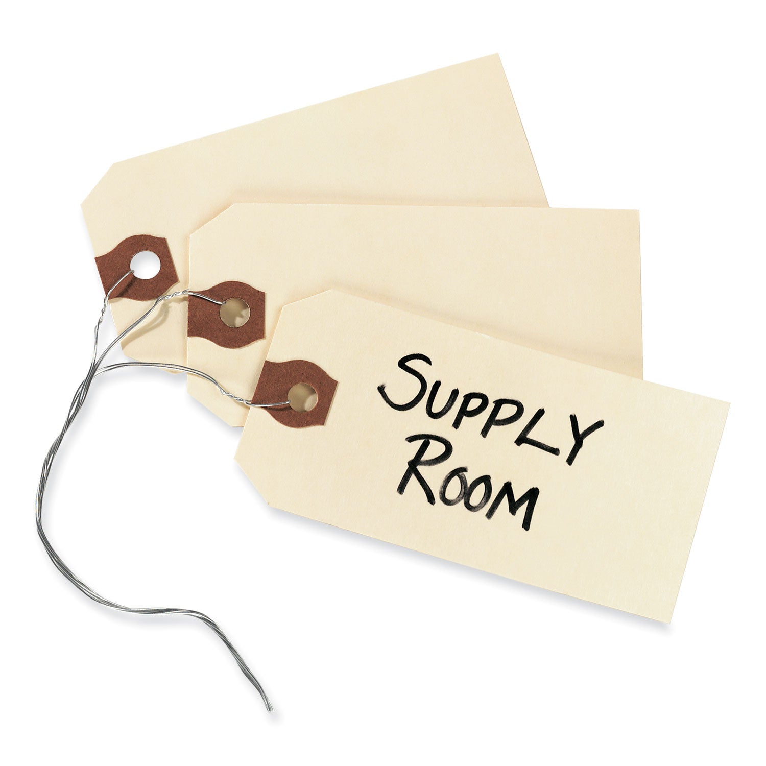Double Wired Shipping Tags, 11.5 pt Stock, 3.25 x 1.63, Manila, 1,000/Box