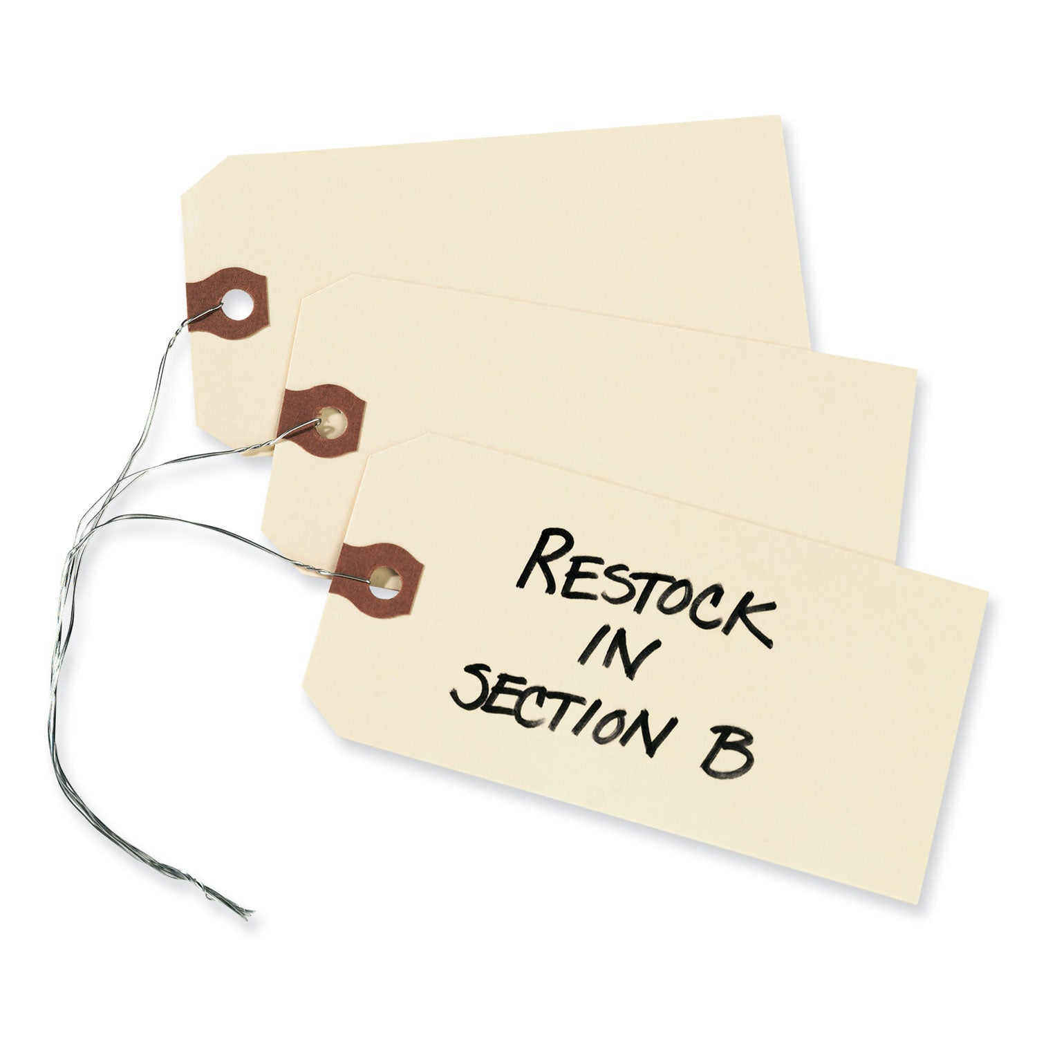 Double Wired Shipping Tags, 11.5 pt Stock, 4.75 x 2.38, Manila, 1,000/Box - 