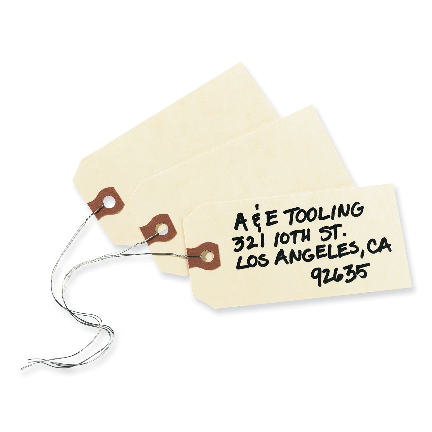 Double Wired Shipping Tags, 11.5 pt Stock, 4.75 x 2.38, Manila, 1,000/Box - 