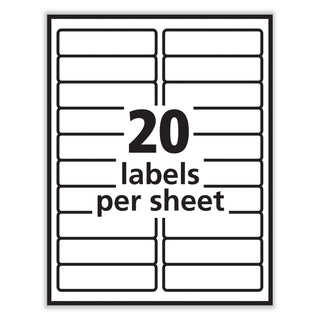 Labels, Laser Printers, 1 x 4, White, 20/Sheet, 100 Sheets/Box